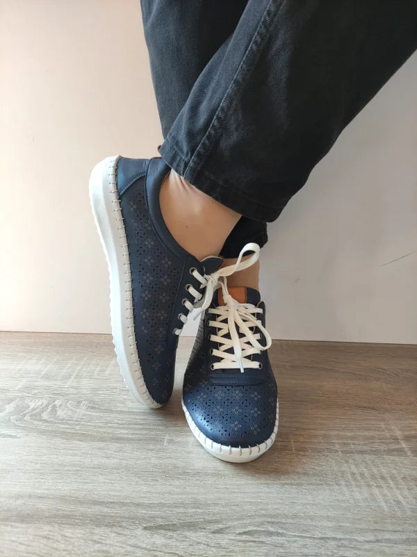 PANTOFI CASUAL PERFORATI DAMA CASPIAN 24280 BLEUMARIN - imagine 5