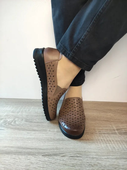 PANTOFI CASUAL PERFORATI DAMA PASS 460006C B2-N GREJ