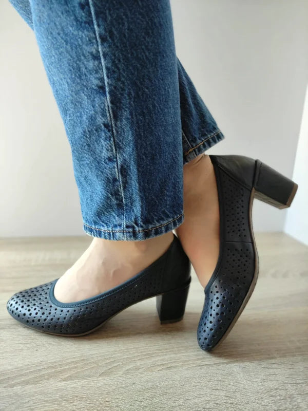 PANTOFI CASUAL PERFORATI DAMA RIEKER 41057-14 BLEUMARIN - imagine 2