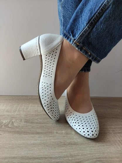 PANTOFI CASUAL PERFORATI DAMA RIEKER 41057-80 ALBI