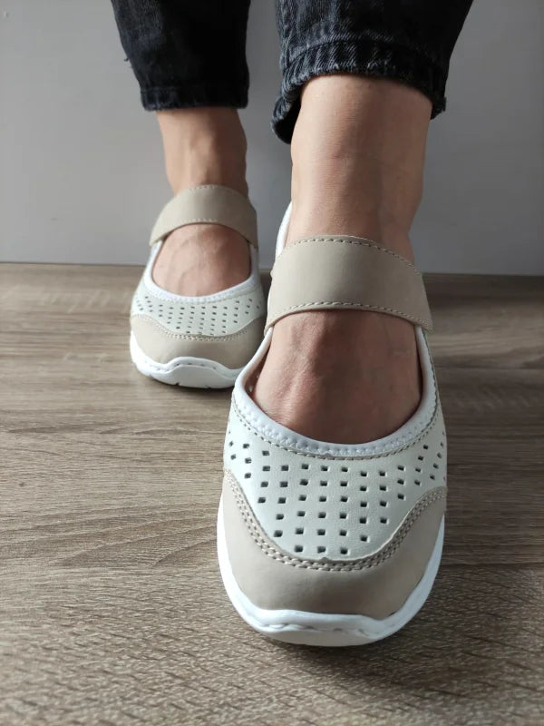 PANTOFI CASUAL PERFORATI DAMA RIEKER L32B5-81 CREM - imagine 4