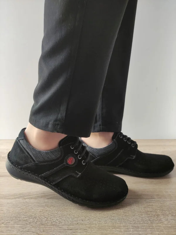 PANTOFI CASUAL PERFORATI BARBATI OTTER 9560 L2-2 NEGRI VELUR - imagine 2