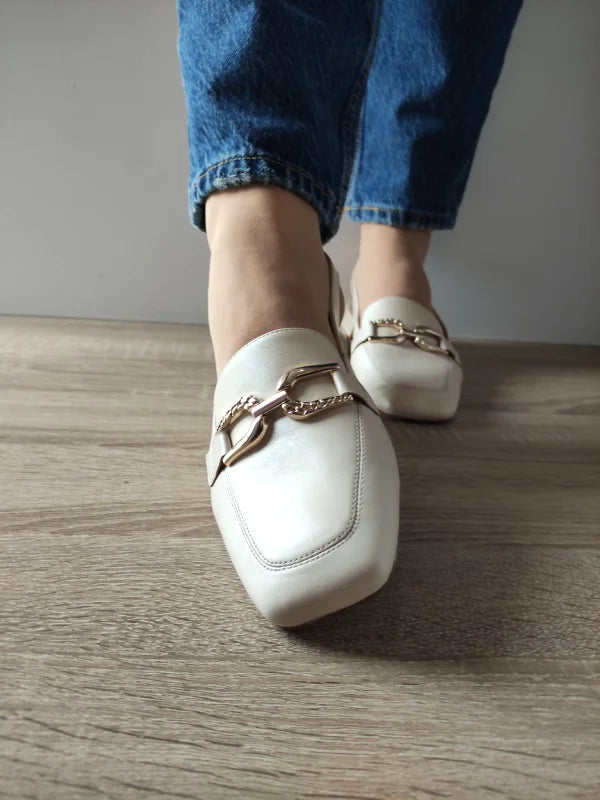 PANTOFI DECUPATI DAMA CAPRICE 29400-44 CREM PERLAT - imagine 3