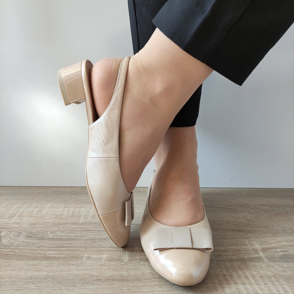 PANTOFI DECUPATI DAMA CAPRICE 29502-42 BEJ + LAC - imagine 4