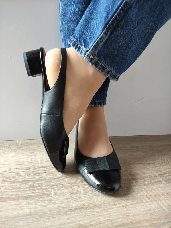 PANTOFI DECUPATI DAMA CAPRICE 29502-42 NEGRI CU LAC - imagine 3