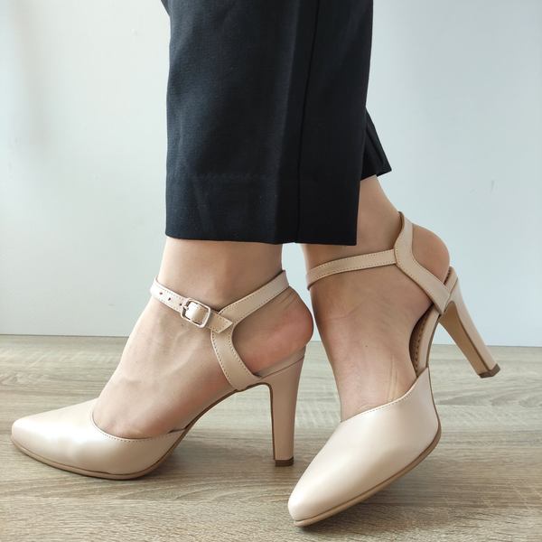 PANTOFI DECUPATI DAMA PERLLA 3295-3 ROZ NUDE - imagine 3