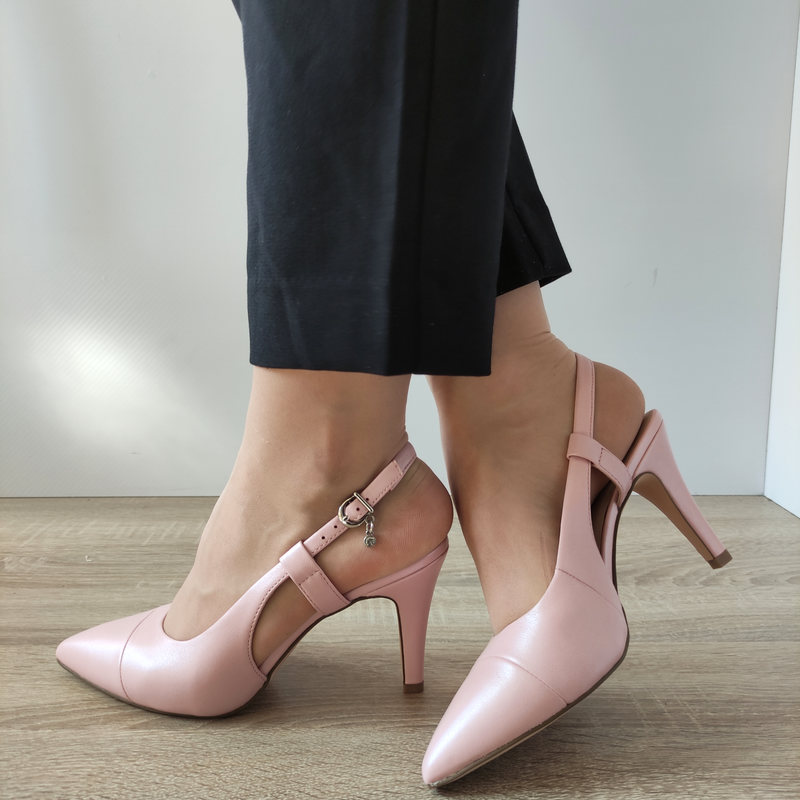 PANTOFI ELEGANTI DECUPATI DAMA CAPRICE 29600-42 ROZ PERLAT - imagine 3