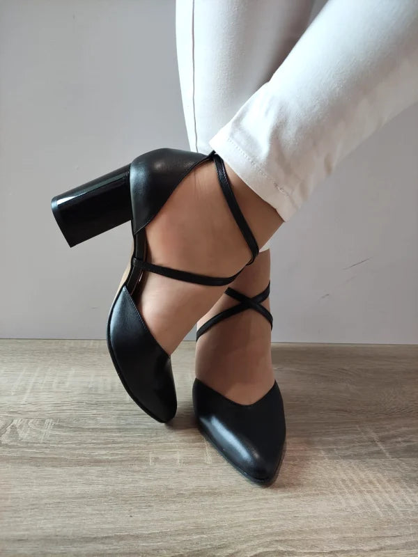 PANTOFI DECUPATI ELEGANTI DAMA ANTONIO 35216 NEGRI - imagine 4