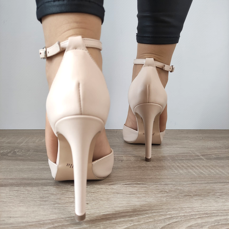 PANTOFI DECUPATI ELEGANTI DAMA PERLLA 5158-1 ROZ NUDE - imagine 4