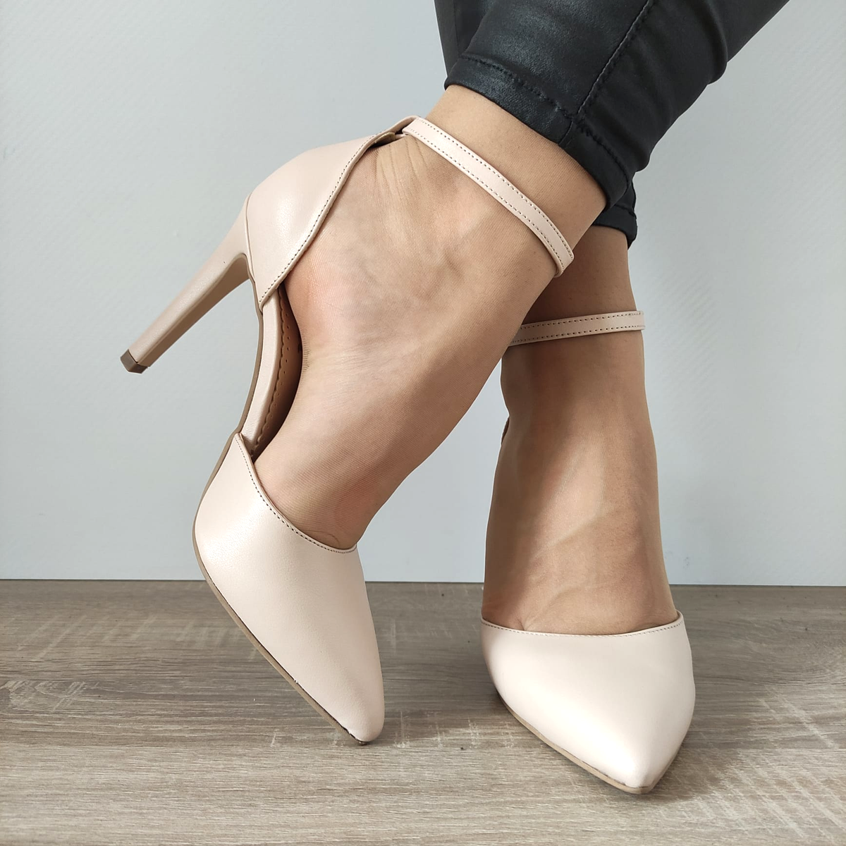 PANTOFI DECUPATI ELEGANTI DAMA PERLLA 5158-1 ROZ NUDE - imagine 5