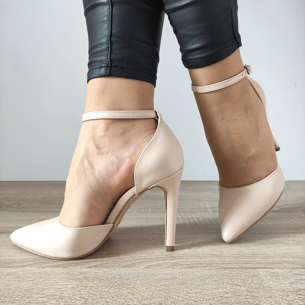PANTOFI DECUPATI ELEGANTI DAMA PERLLA 5158-1 ROZ NUDE - imagine 3