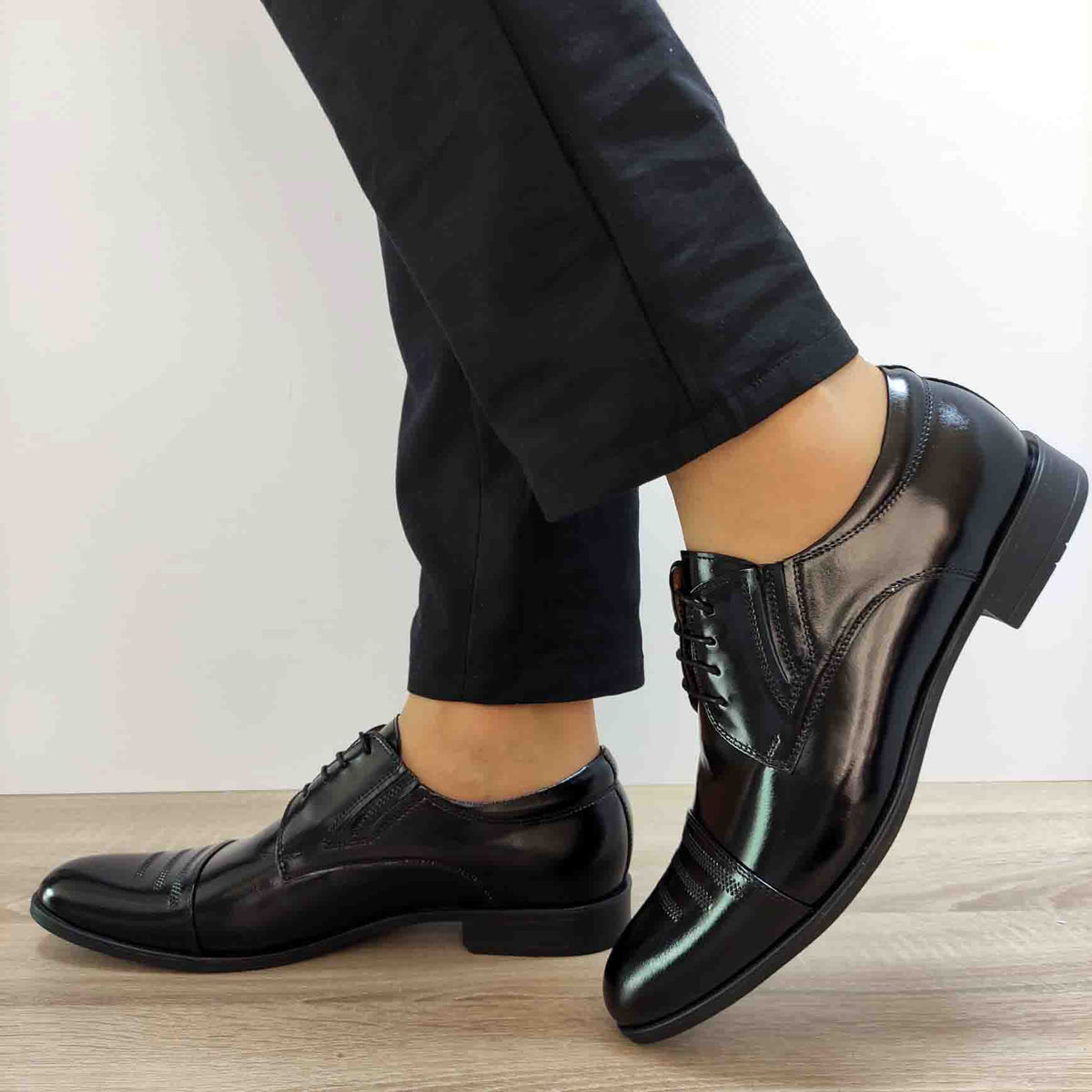 PANTOFI ELEGANTI BARBATI CONHPOL 5047-0017 NEGRI FLORANTIC - imagine 2