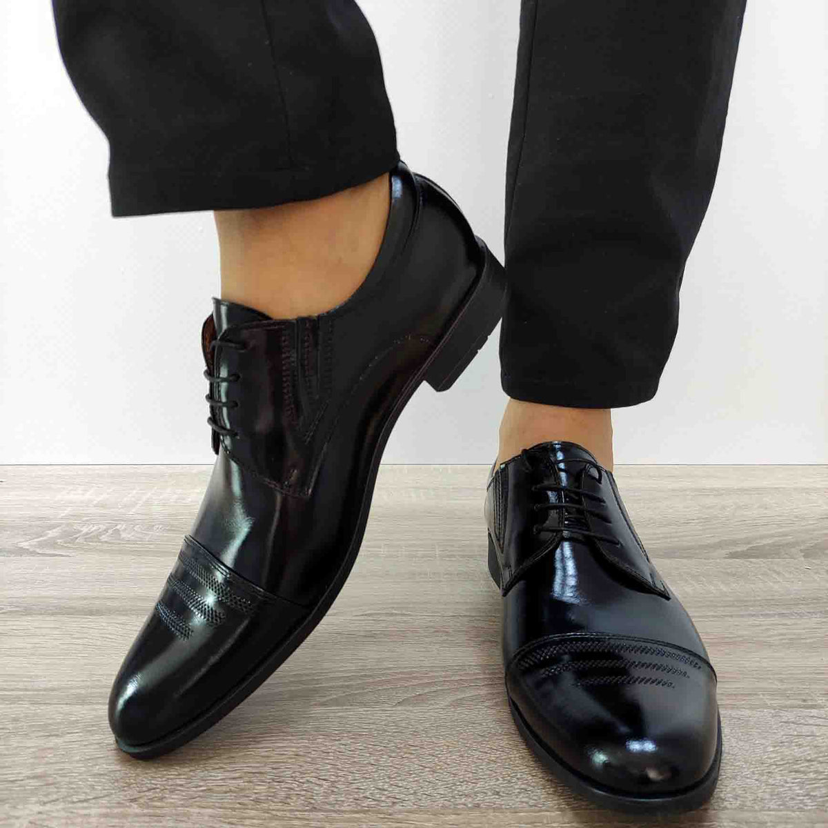 PANTOFI ELEGANTI BARBATI CONHPOL 5047-0017 NEGRI FLORANTIC - imagine 3