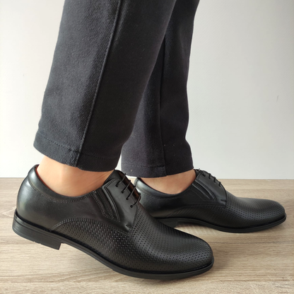 PANTOFI ELEGANTI BARBATI CONHPOL 6845-1741-B5P28 NEGRI