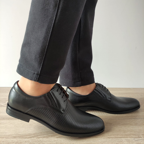 PANTOFI ELEGANTI BARBATI CONHPOL 6845-1741-B5P28 NEGRI - imagine 2