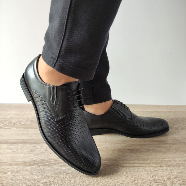 PANTOFI ELEGANTI BARBATI CONHPOL 6845-1741-B5P28 NEGRI - imagine 3