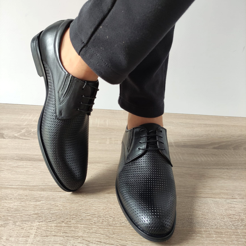 PANTOFI ELEGANTI BARBATI CONHPOL 6845-1741-B5P28 NEGRI - imagine 4