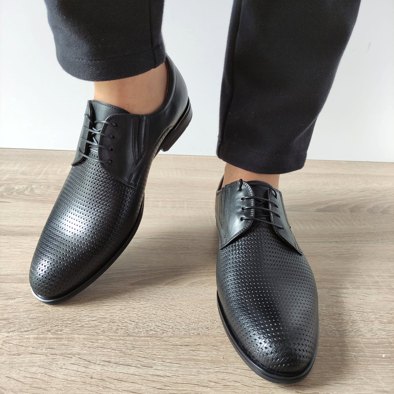 PANTOFI ELEGANTI BARBATI CONHPOL 6845-1741-B5P28 NEGRI - imagine 5
