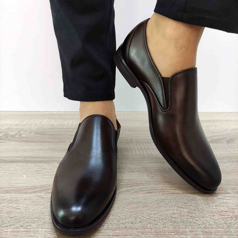 PANTOFI ELEGANTI BARBATI CONHPOL 8172-1637 MARO INCHIS - imagine 3