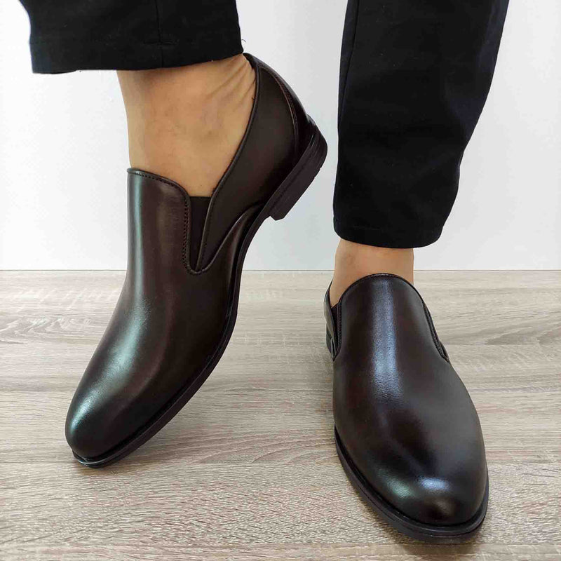 PANTOFI ELEGANTI BARBATI CONHPOL 8172-1637 MARO INCHIS - imagine 4