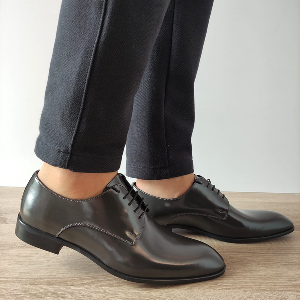 PANTOFI ELEGANTI BARBATI CONHPOL 8520-0465-00S01 GRI FLORANTIC - imagine 2