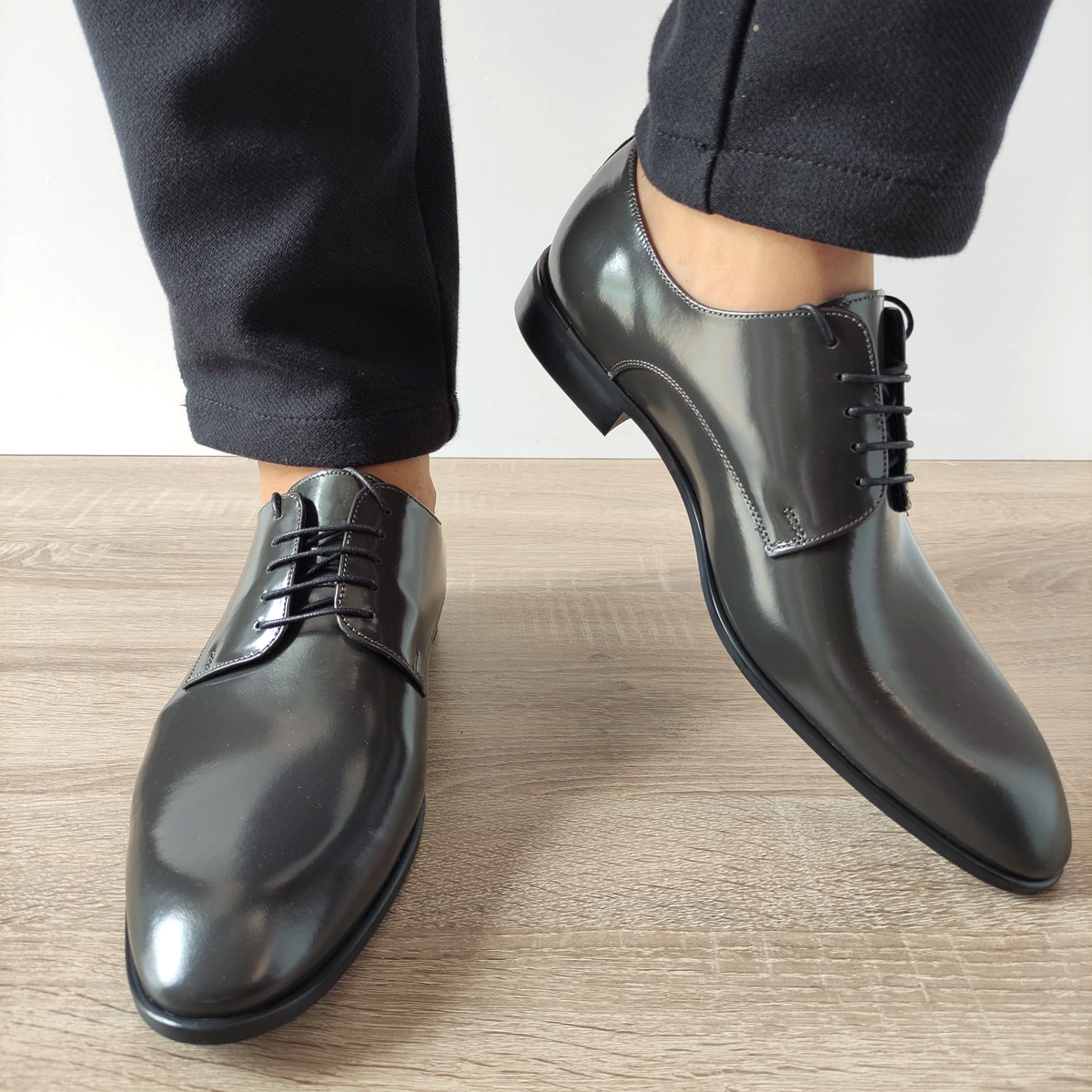 PANTOFI ELEGANTI BARBATI CONHPOL 8520-0465-00S01 GRI FLORANTIC - imagine 6