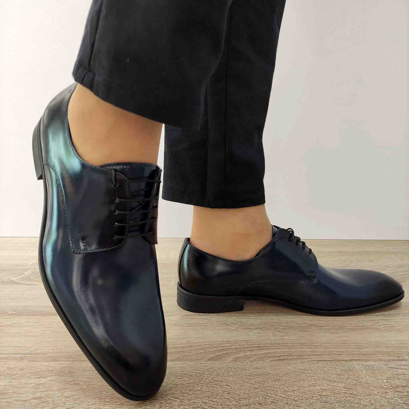 PANTOFI ELEGANTI BARBATI CONHPOL 8520-1287-00S01 ALBASTRI - imagine 4
