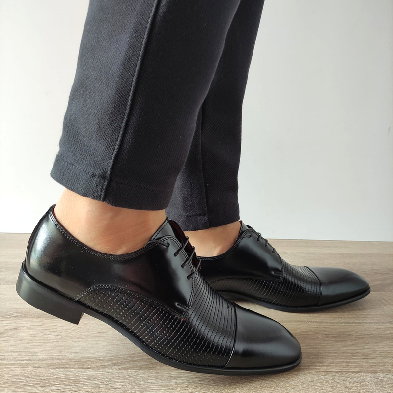 PANTOFI ELEGANTI BARBATI CONHPOL 8696-0017 NEGRI - imagine 2