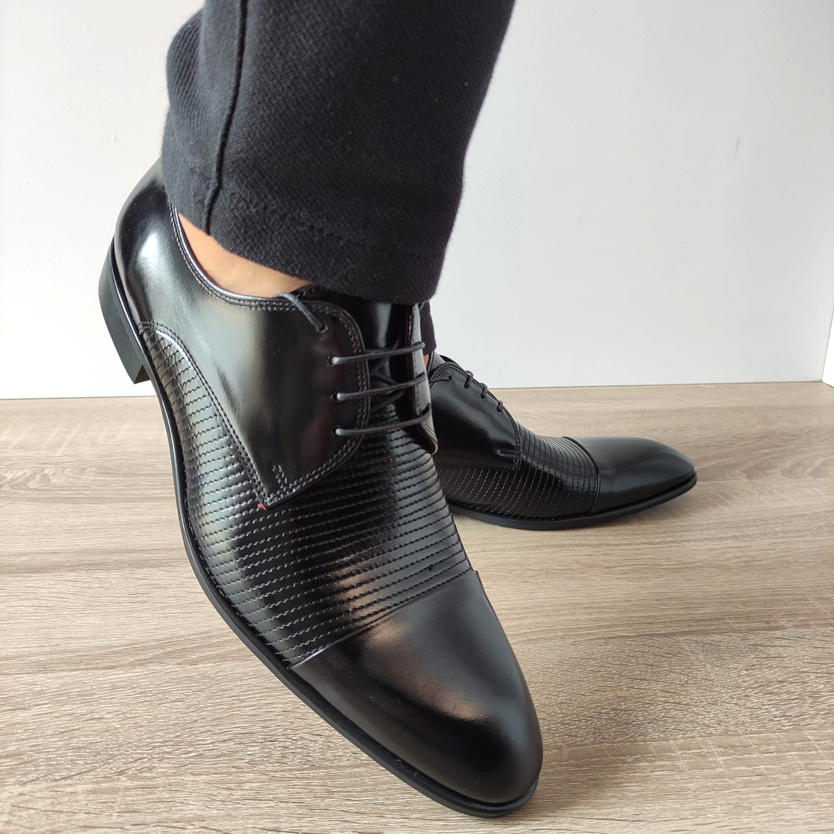PANTOFI ELEGANTI BARBATI CONHPOL 8696-0017 NEGRI - imagine 3
