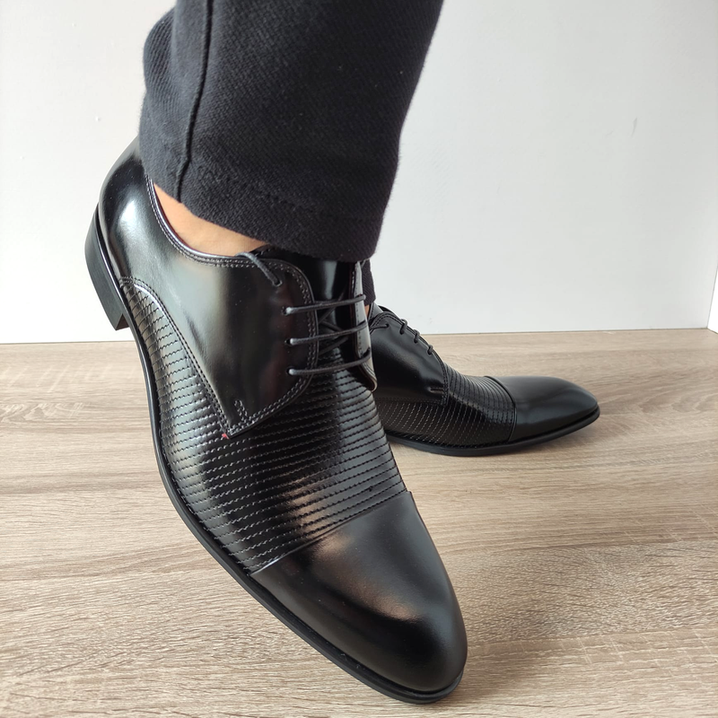 PANTOFI ELEGANTI BARBATI CONHPOL 8696-0017 NEGRI - imagine 3