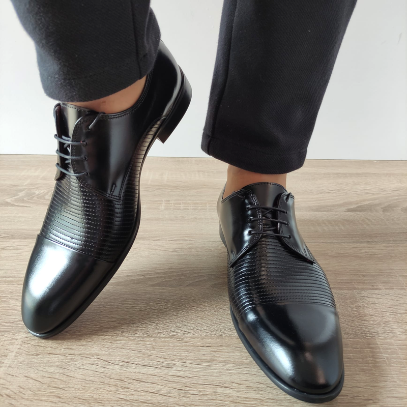 PANTOFI ELEGANTI BARBATI CONHPOL 8696-0017 NEGRI - imagine 4