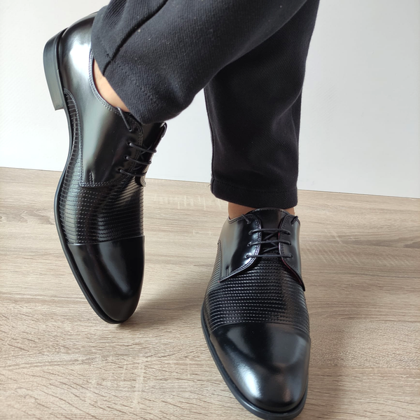PANTOFI ELEGANTI BARBATI CONHPOL 8696-0017 NEGRI - imagine 5