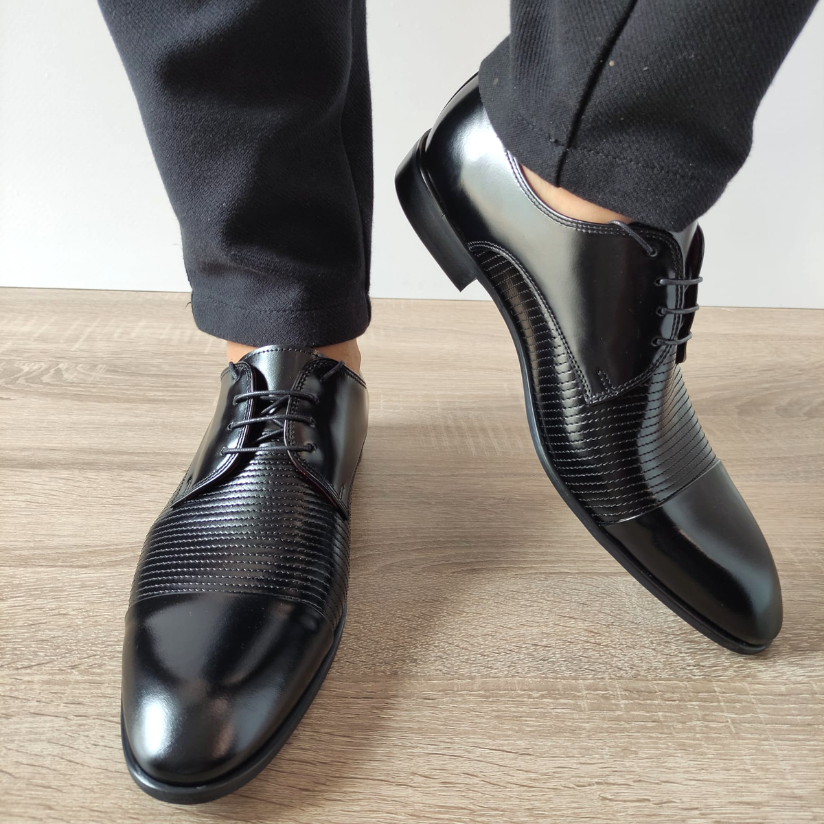 PANTOFI ELEGANTI BARBATI CONHPOL 8696-0017 NEGRI - imagine 6