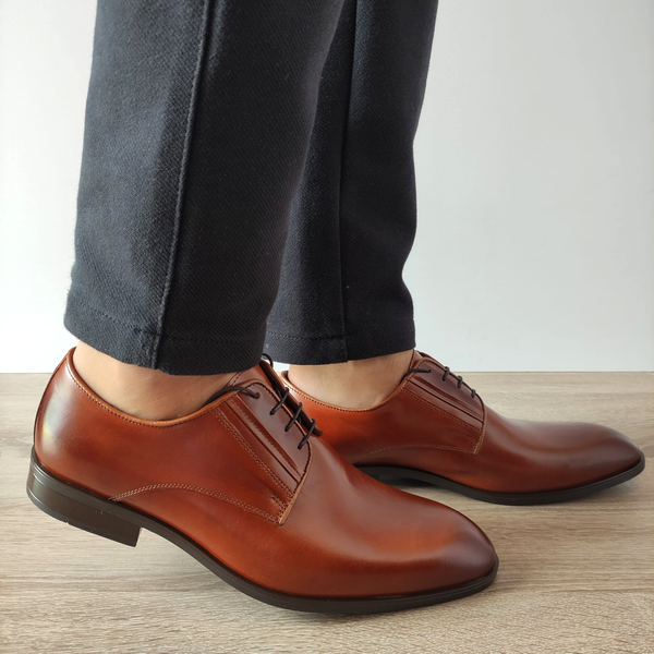 PANTOFI ELEGANTI BARBATI CONHPOL A140-1946 MARO CONIAC - imagine 2