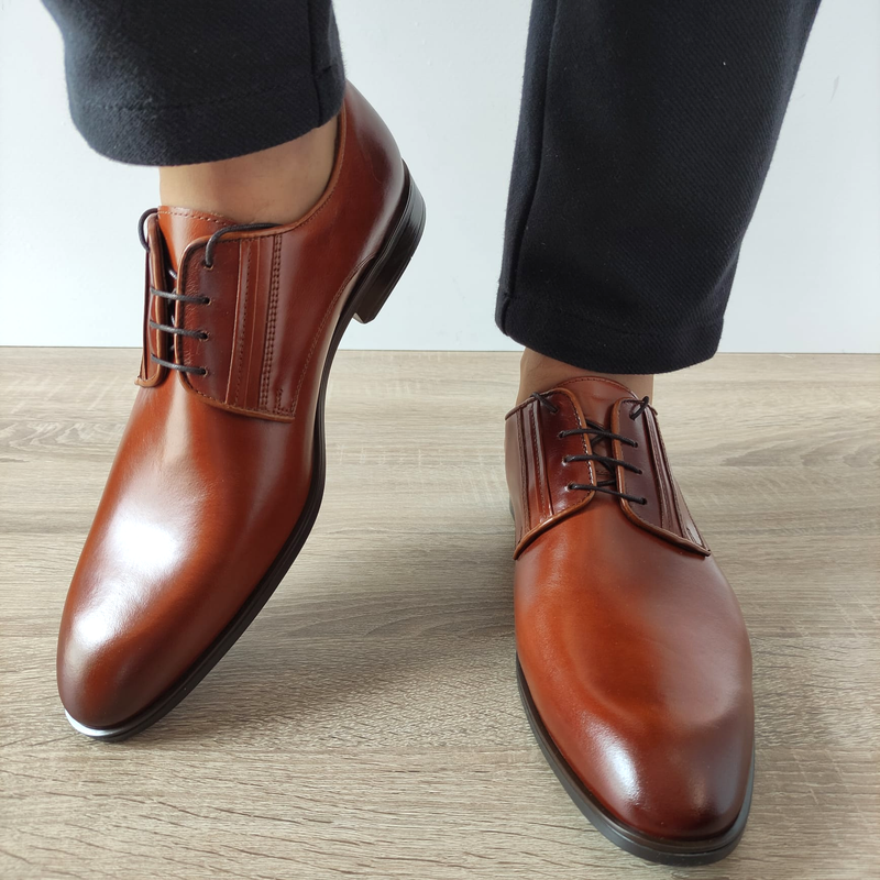 PANTOFI ELEGANTI BARBATI CONHPOL A140-1946 MARO CONIAC - imagine 4