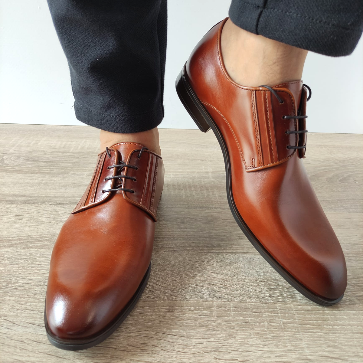 PANTOFI ELEGANTI BARBATI CONHPOL A140-1946 MARO CONIAC - imagine 6