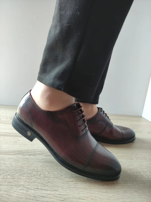 PANTOFI ELEGANTI BARBATI ELDEMAS F066-023 WINE (BORDO) - imagine 3