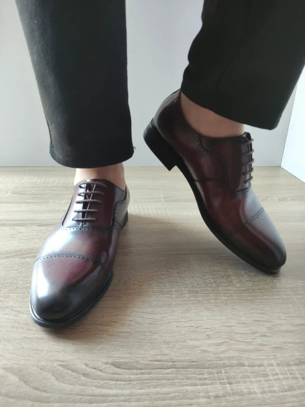 PANTOFI ELEGANTI BARBATI ELDEMAS F066-023 WINE (BORDO) - imagine 4
