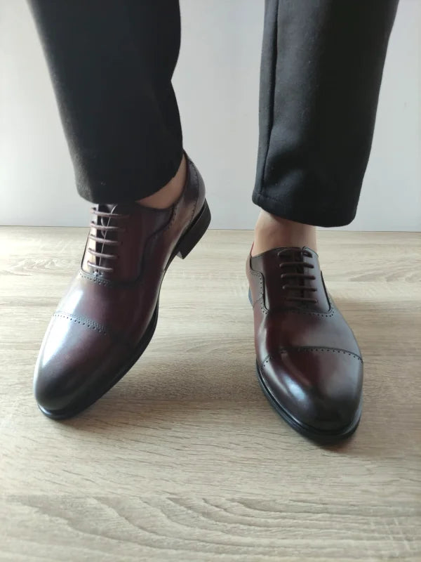 PANTOFI ELEGANTI BARBATI ELDEMAS F066-023 WINE (BORDO) - imagine 5