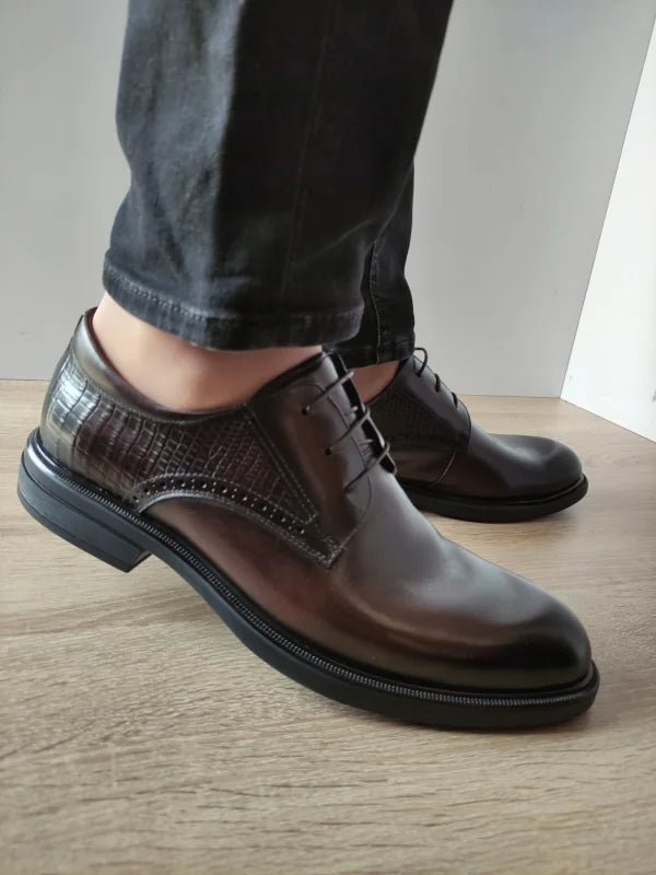 PANTOFI ELEGANTI BARBATI ELDEMAS FKH9611 COFFEE - imagine 2