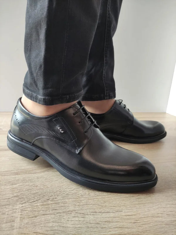 PANTOFI ELEGANTI BARBATI ELDEMAS FKH96608 NEGRI - imagine 3