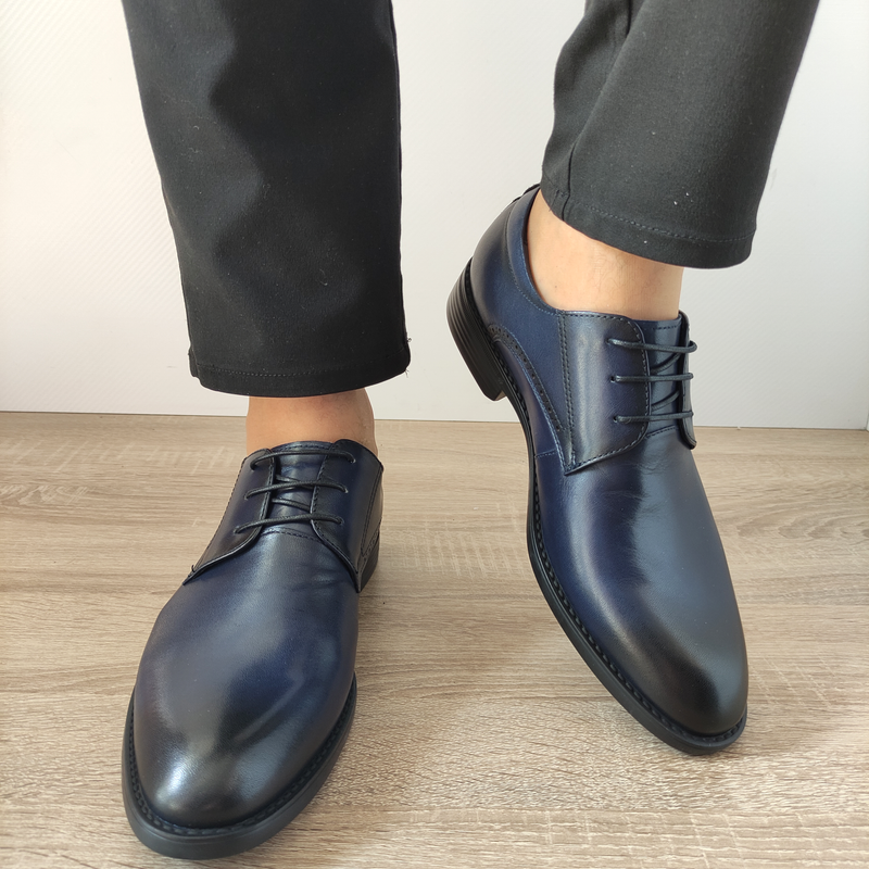 PANTOFI ELEGANTI BARBATI ELDEMAS HKH2558 ALBASTRI - imagine 3
