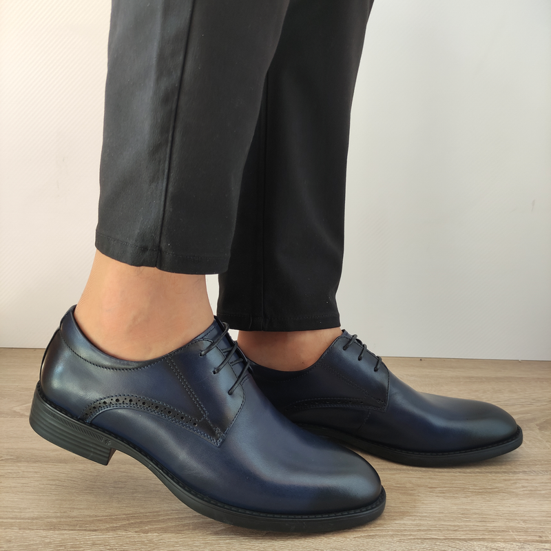 PANTOFI ELEGANTI BARBATI ELDEMAS HKH2558 ALBASTRI - imagine 2