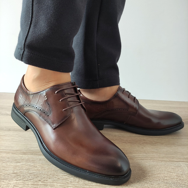 PANTOFI ELEGANTI BARBATI ELDEMAS TKH1352 MARO - imagine 3