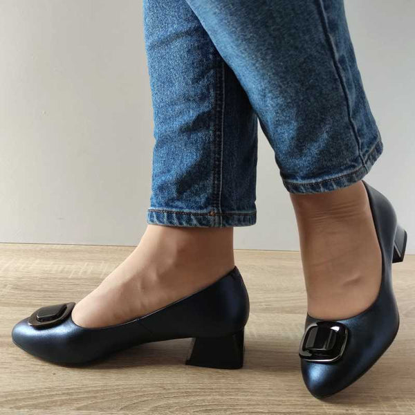 PANTOFI ELEGANTI DAMA AGA E1650.3088 ALBASTRI METALIC - imagine 3