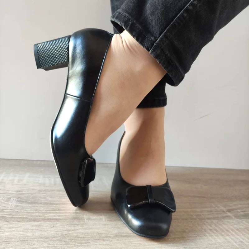 PANTOFI ELEGANTI DAMA ANTONIO 19337 NEGRI + LAC - imagine 5