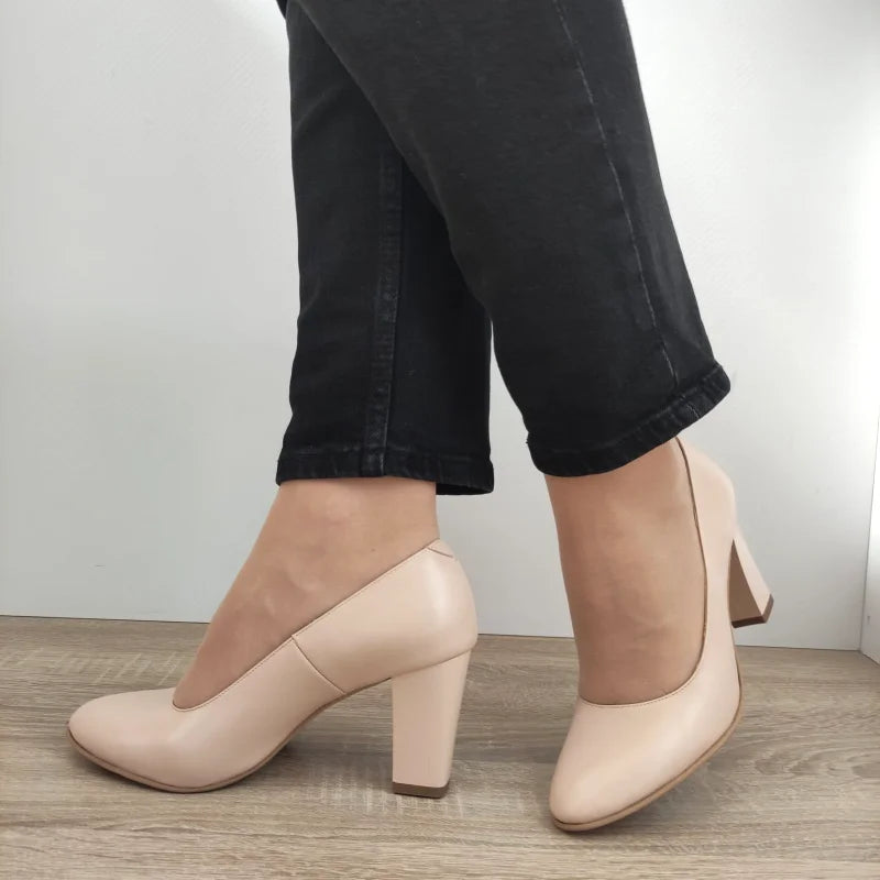 PANTOFI ELEGANTI DAMA ANTONIO 2500 ROZ NUDE - imagine 5