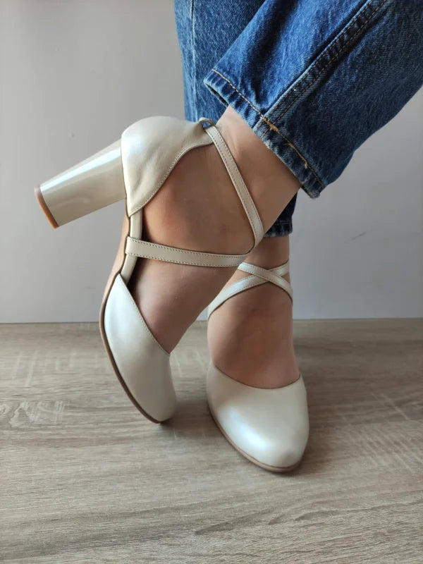 PANTOFI ELEGANTI DAMA ANTONIO 27336 BEJ SIDEFAT - imagine 3