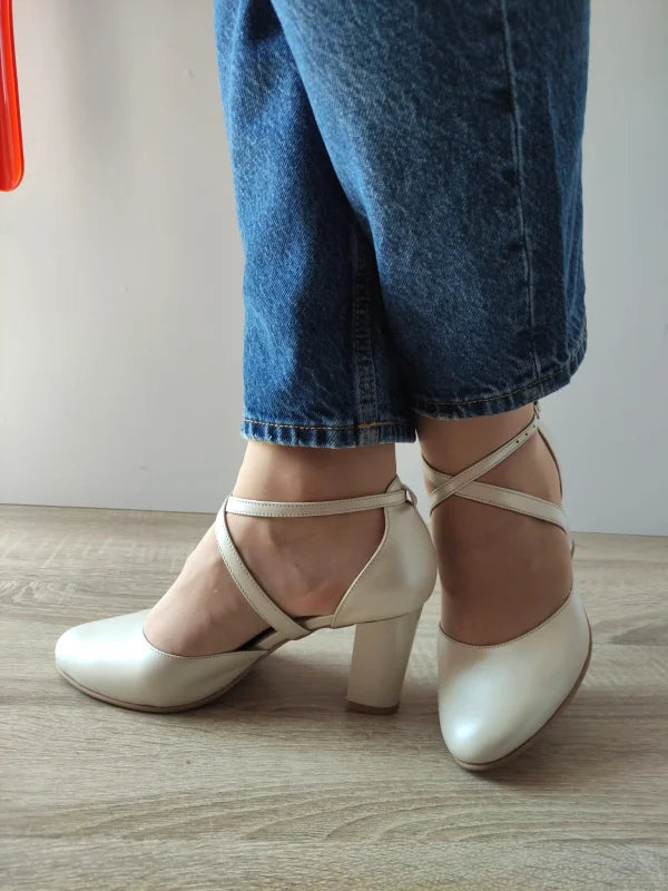PANTOFI ELEGANTI DAMA ANTONIO 27336 BEJ SIDEFAT - imagine 5