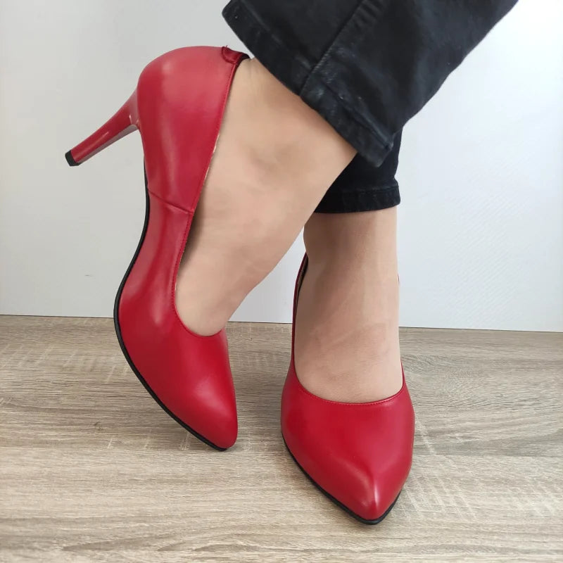 PANTOFI ELEGANTI DAMA ANTONIO 3527 ROSII - imagine 3